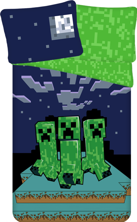 Actual product image Tinisu Minecraft Creeper bed linen - soft cotton 140x200 cm pillow and duvet