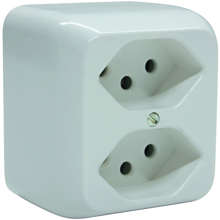 Image du produit Mica AP Prise 2xT13 blanc