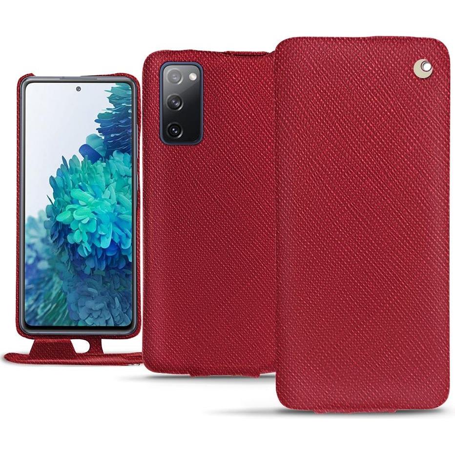 Noreve Lederschutzhülle vertikal (Samsung Galaxy S20 FE), Smartphone Hülle, Rot