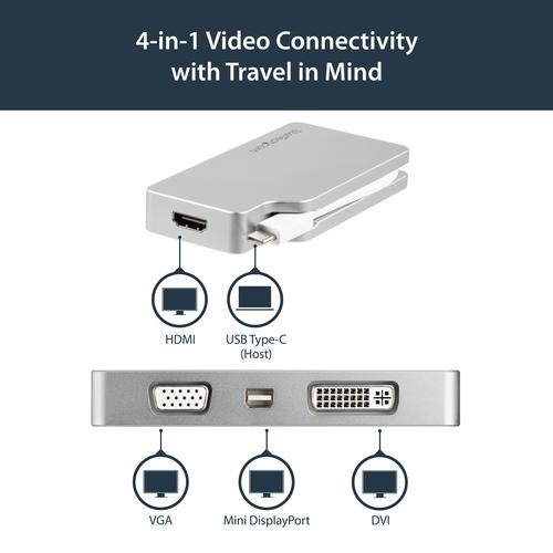 Actual product image StarTech USB-C to (VGA, DVI, HDMI, Mini DP, 10.50 cm)