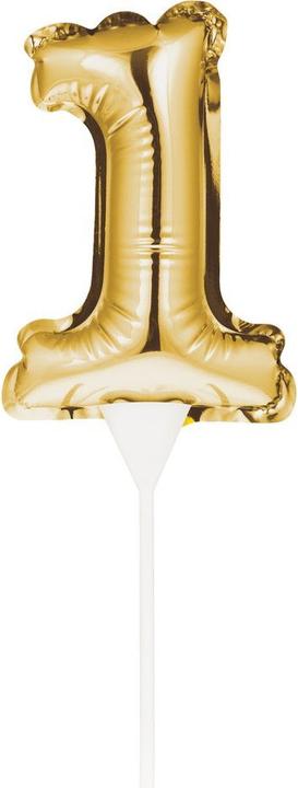 Actual product image Creative Party Mini Balloon Cake Topper Number 1 Gold (1 x)