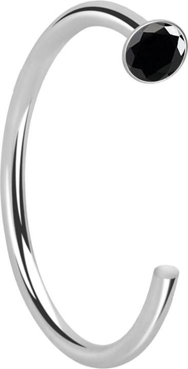 Immagine prodotto Star Piercing Nasenring offen silber Kristall schwarz (senza ottone, Argento 925)