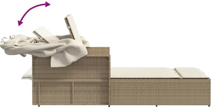 Actual product image VidaXL Double sun lounger with roof and cushions (114 cm)