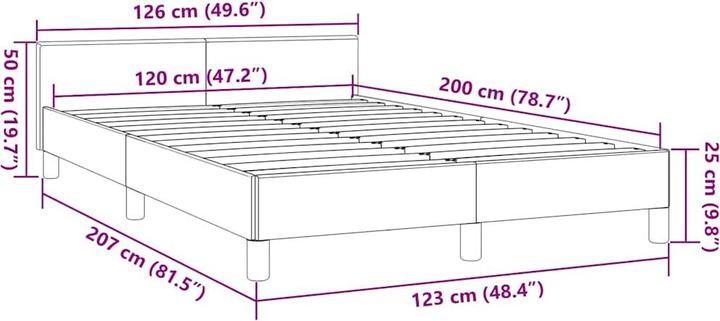 Actual product image vidaXL Bettgestell mit Kopfteil (140 x 190 cm)