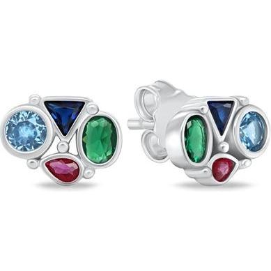 Brilio, Ohrringe, Silver - Red fabric bracelet with Majorica pearls BRC144WR