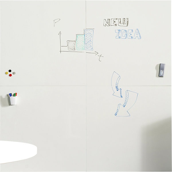 Actual product image kaiserkraft Whiteboard module, PRO model - sheet steel, coated, pack of 2, WxH 1000 x 1000 (2000 x 1000 mm)