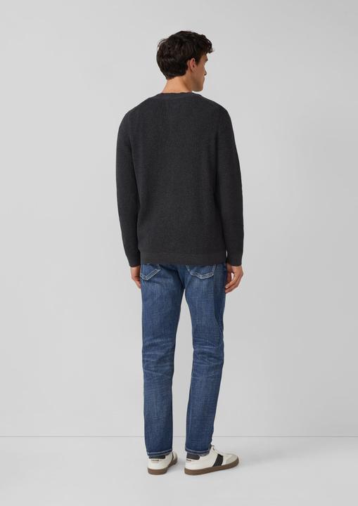 Produktbild s.Oliver Strickpullover Strickpullover aus Flammgarn mit Crew Neck (S)