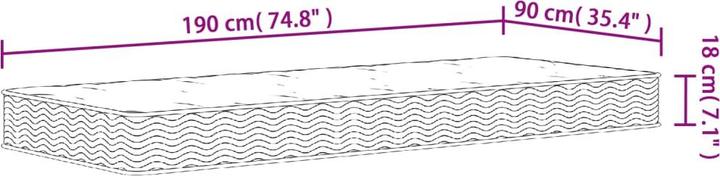 Actual product image vidaXL Bonnell-Federkern-Matratze (90 x 190 cm)