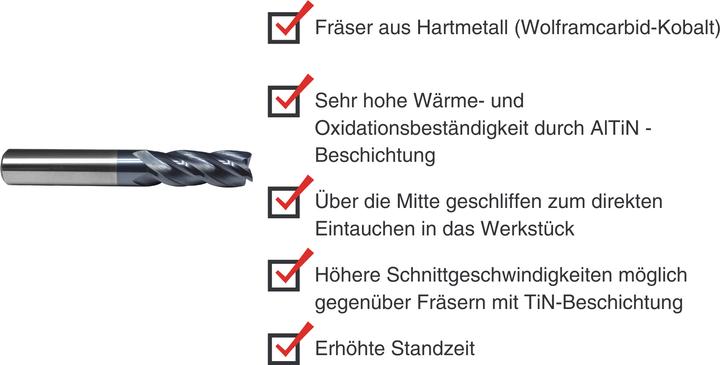Produktbild Paulimot VHM-Schlichtfräser Ø 10,0 mm 35° mit AlTiN-Beschichtung, 4-schneidig
