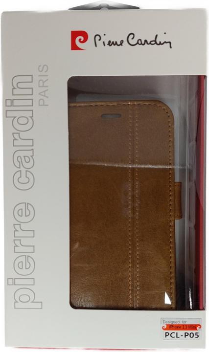 Produktbild Pierre Cardin Case iPhone 13 Mini - Echt Leder Book Case braun & 2 Kartenfächer (Apple iPhone 13 mini)