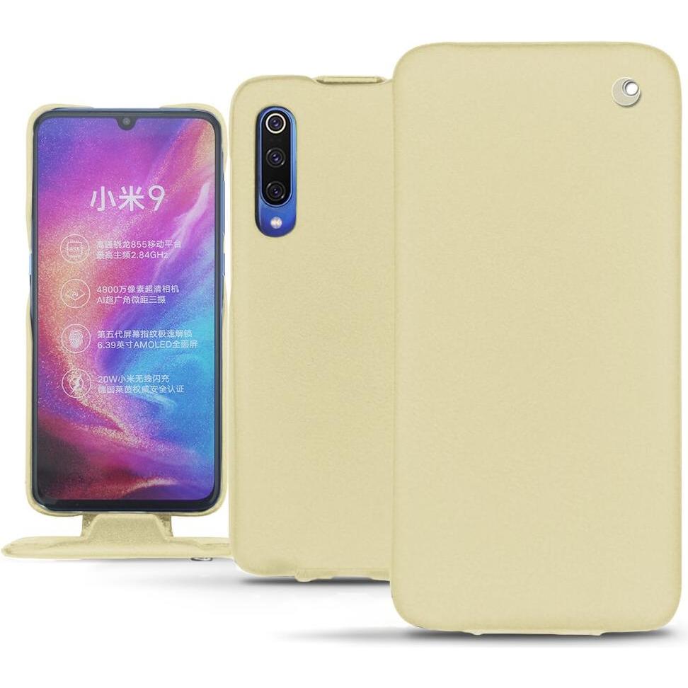 Noreve Lederschutzhülle vertikal (Xiaomi Mi 9), Smartphone Hülle, Beige