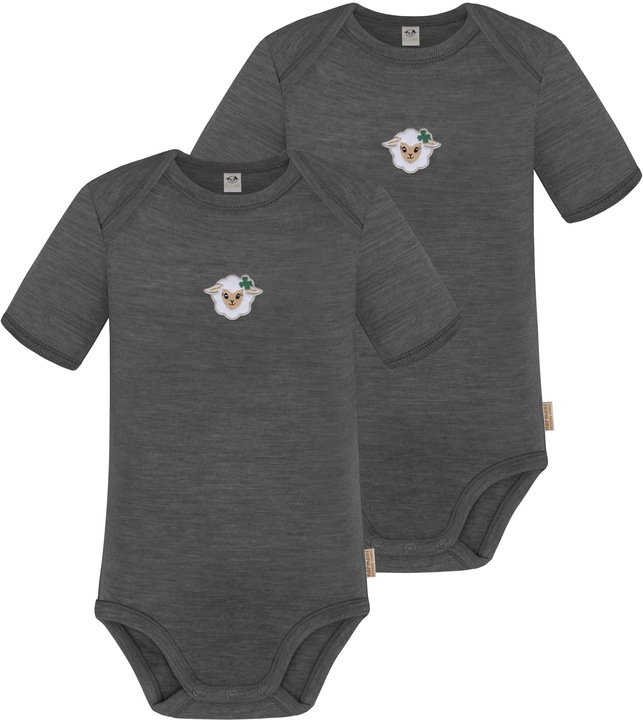 Produktbild Normani 2er Set Baby Merino Body Kurzarm „Tauranga" - 9285 (92)