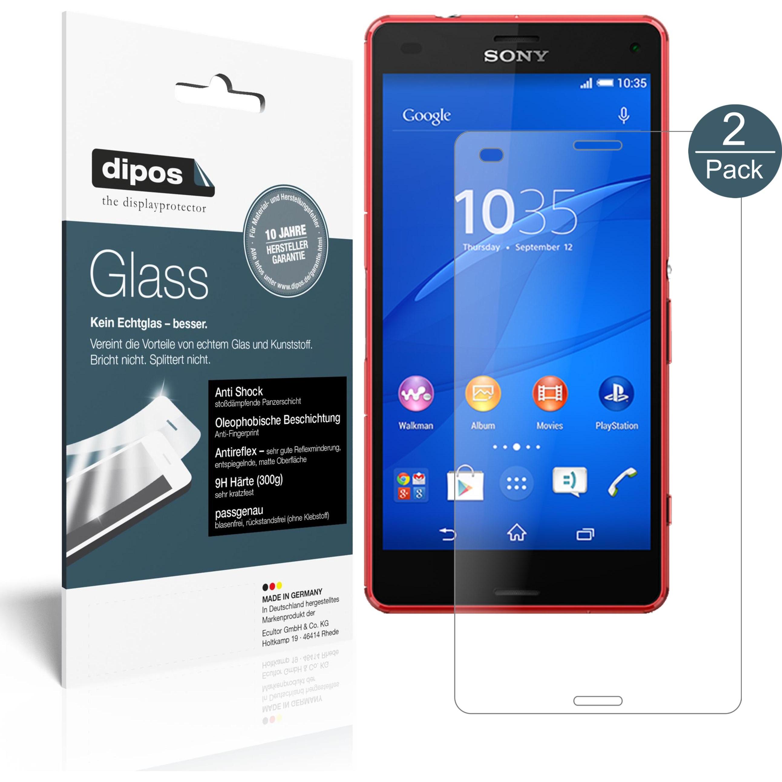 Dipos Displayschutz Anti-Shock (1 Stück, Sony Xperia Z3 Compact), Smartphone Schutzfolie, Transparent