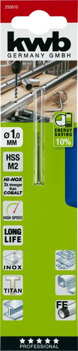 Actual product image kwb HI-NOX HSS Drill 1.0 mm (1 mm)