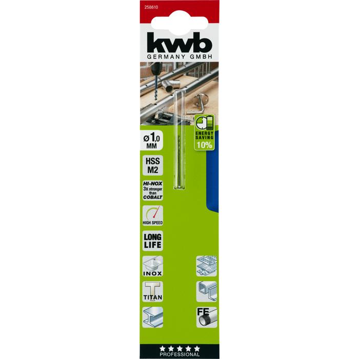 Thumbnail - kwb, Bohrereinsatz, HI-NOX HSS Bohrer 1.0 mm (1 mm)