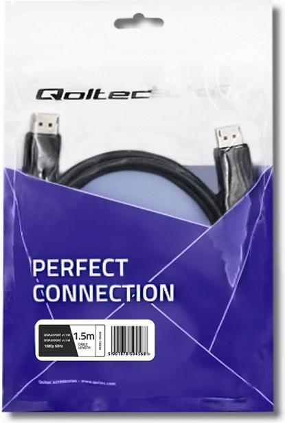 Actual product image Qoltec 50456 DisplayPort cable (1.50 m)
