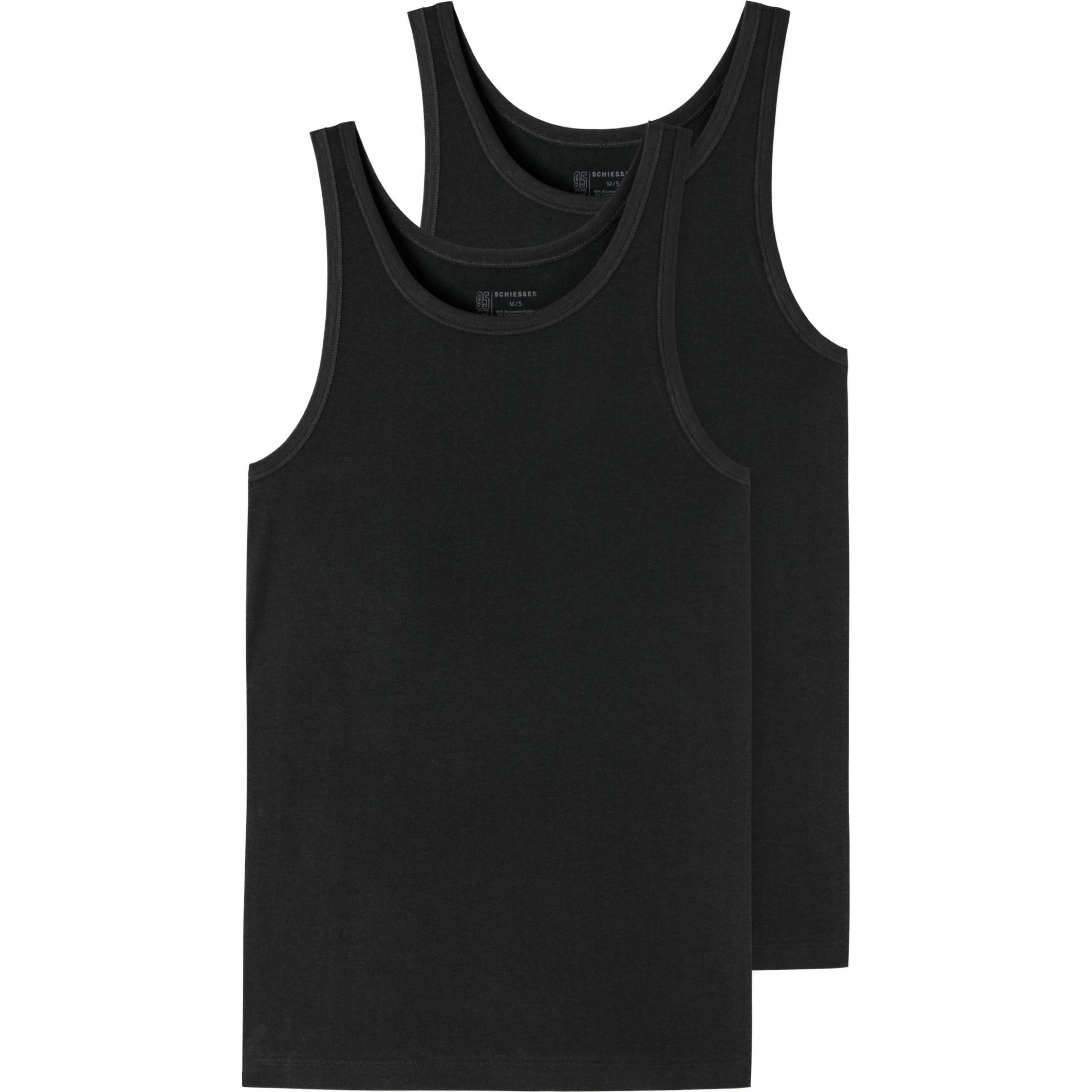 Schiesser, Herren, Shirt, Unterhemd, Schwarz, (7, XL)