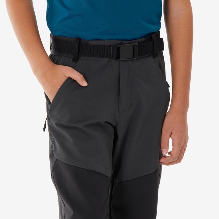 Produktbild Quechua Kids’ softshell hiking trousers, 7-15 years, MH900 - Grey/Black (176)