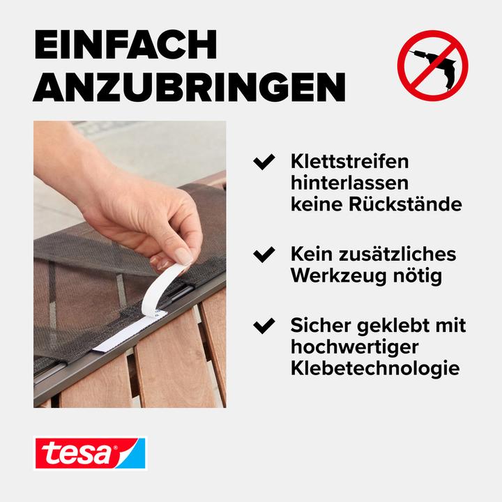 Produktbild tesa Insektenschutz STANDARD Lamellentür, Vorhang mit Klettverschluss, ohne Bohren (95 x 220 cm)