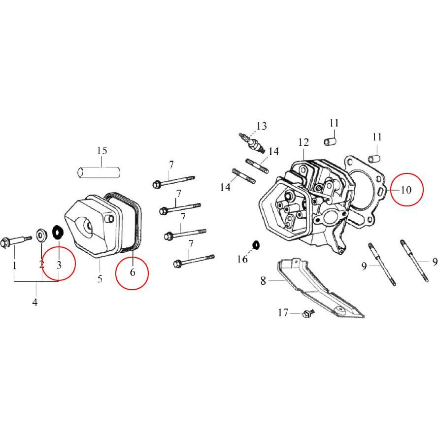 Thumbnail - Wiltec Benzinmotor 9 PS Ersatzteil Dichtungssatz Kolbenring Dichtungen Kolbenring