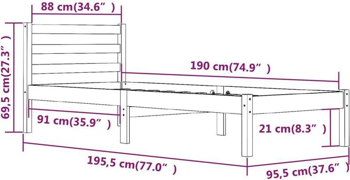 Image du produit vidaXL Bettrahmen (90 x 190 cm)