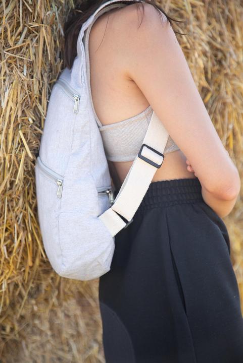 Actual product image Kimood Recycled pattern backpack with anti-theft back pocket