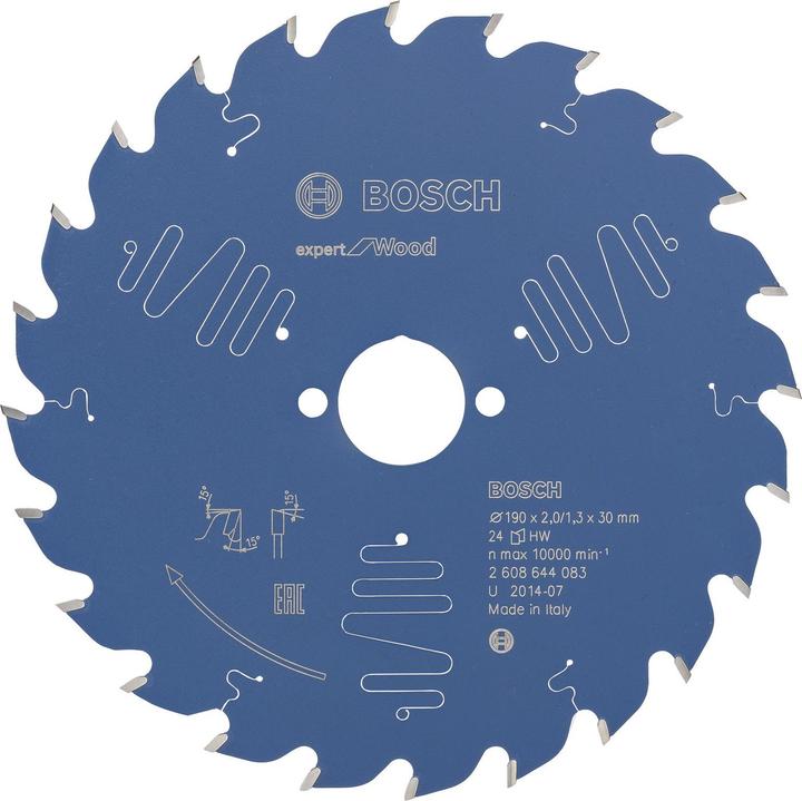 Produktbild Bosch Professional Zubehör Kreissägeblatt Expert for Wood, 190 x 30 x 2,0 mm, 24