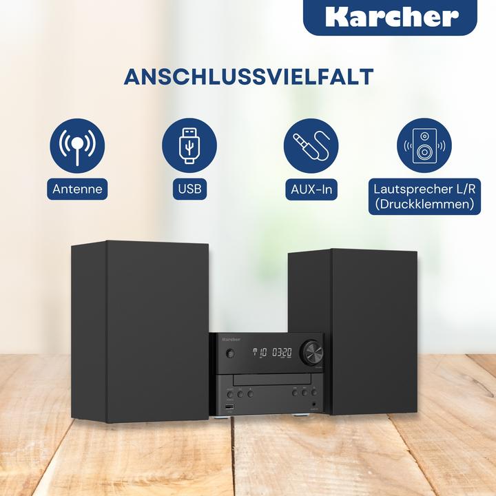 Actual product image Karcher MC 6475D Stereoanlage / Kompaktanlage mit DAB+ Radio, CD-Player, Bluetooth, USB und 20W RMS (CD player, Bluetooth, 1x 20 W)