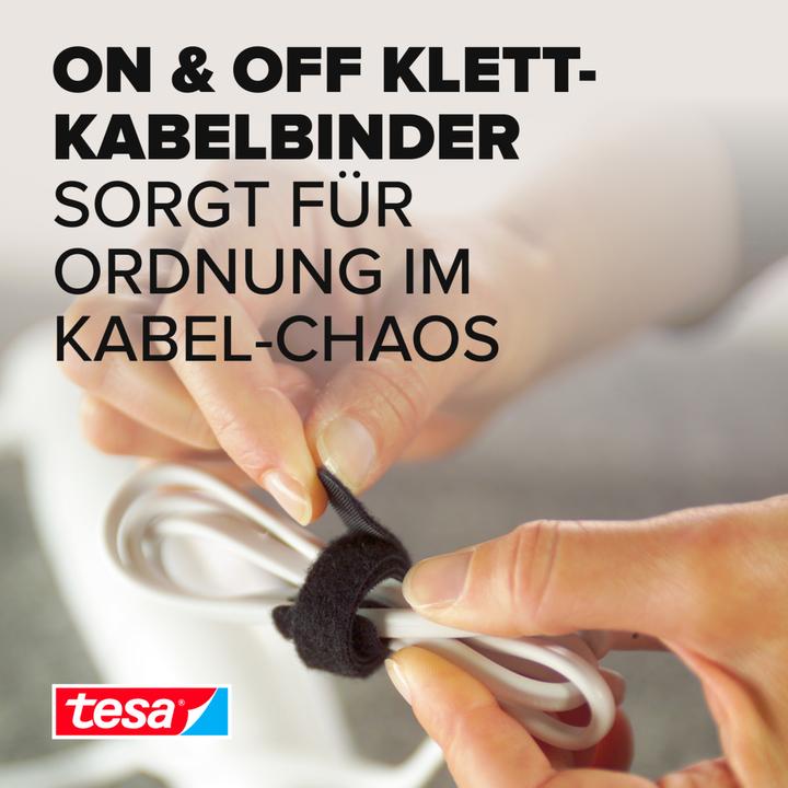 Produktbild tesa On&Off Kabelbinder UNIVERSAL (Klettkabelbinder, 5000 mm, 1 Stk.)