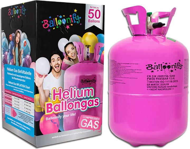 Actual product image Magni Disposable helium bottle (approx. 50 balloons)