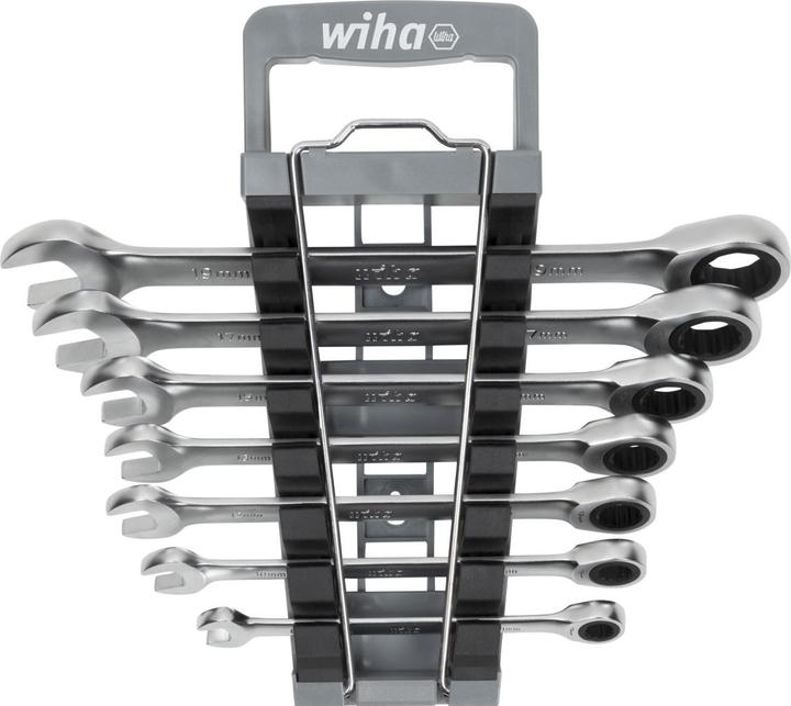 Productafbeelding Wiha Ringratel steeksleutelset 8 st. incl. houder (8 mm, 10 mm, 12 mm, 13 mm, 15 mm, 17 mm, 19 mm)