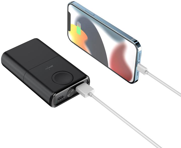 Produktbild Revolt 3in1-Wireless-Powerbank für iPhone & AppleWatch (10000 mAh, 22.50 W, 37 Wh)