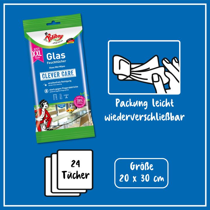 Produktbild Poliboy XXL Glas Feuchttcher, 24 Stck
