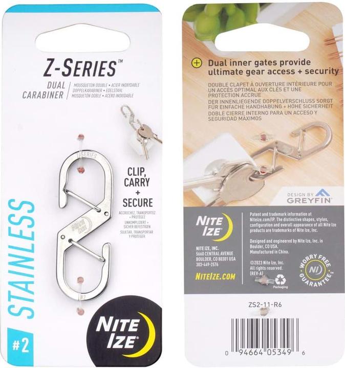 Produktbild Nite Ize Doppelter Karabinerhaken der Z-Serie - Stahl
