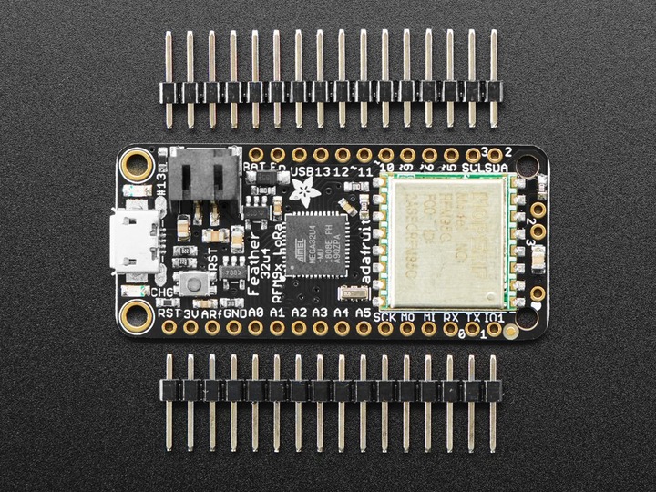 Actual product image Adafruit Feather 32u4 RFM95 LoRa Radio 868 or 915 MHz (Various)