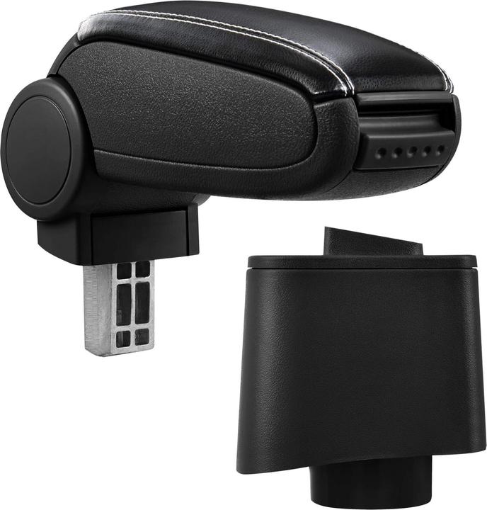 Actual product image Pro-Tec Centre armrest VW Polo V 6R from 2009 with storage compartment imitation leather black with white
