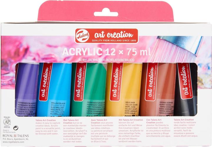 Actual product image Talens Acrylic paint 12er set (Multinational, 900 ml)