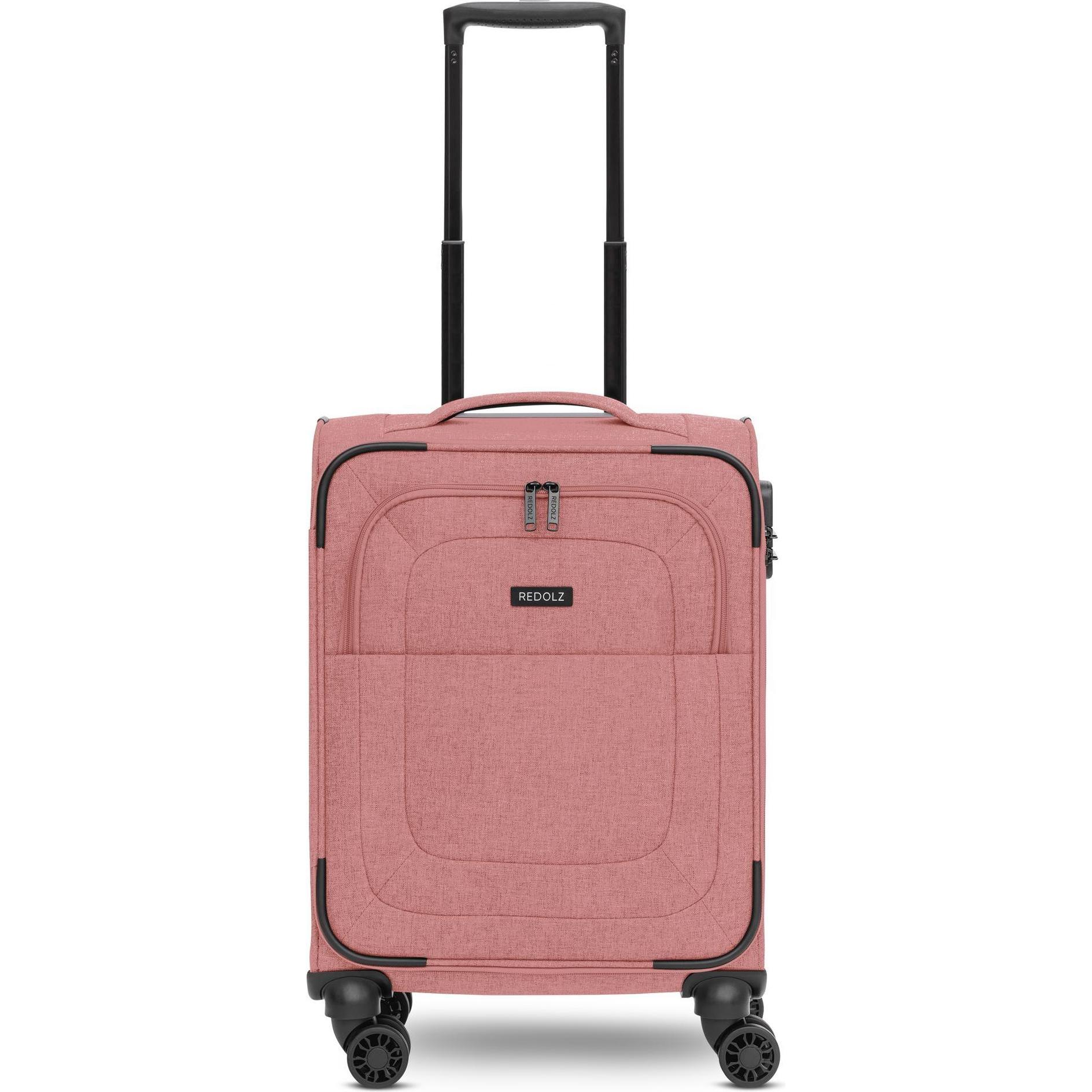Redolz, Koffer, Essentials 12 CABIN 4 Rollen Kabinentrolley 55 cm, Rosa, (42 l, Handgepäck (bis 50l))