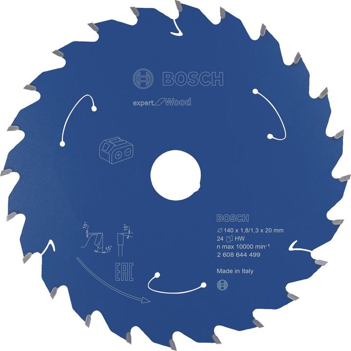 Produktbild Bosch Professional Zubehör Akku-Kreissägeblatt Expert for Wood, 140 x 1,8/1,3 x 20, 24 Zähne
