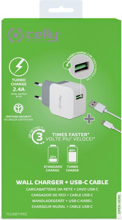 Actual product image Celly TCUSBTYPEC - Power supply - 2.4 A (USB) - on (12 W)