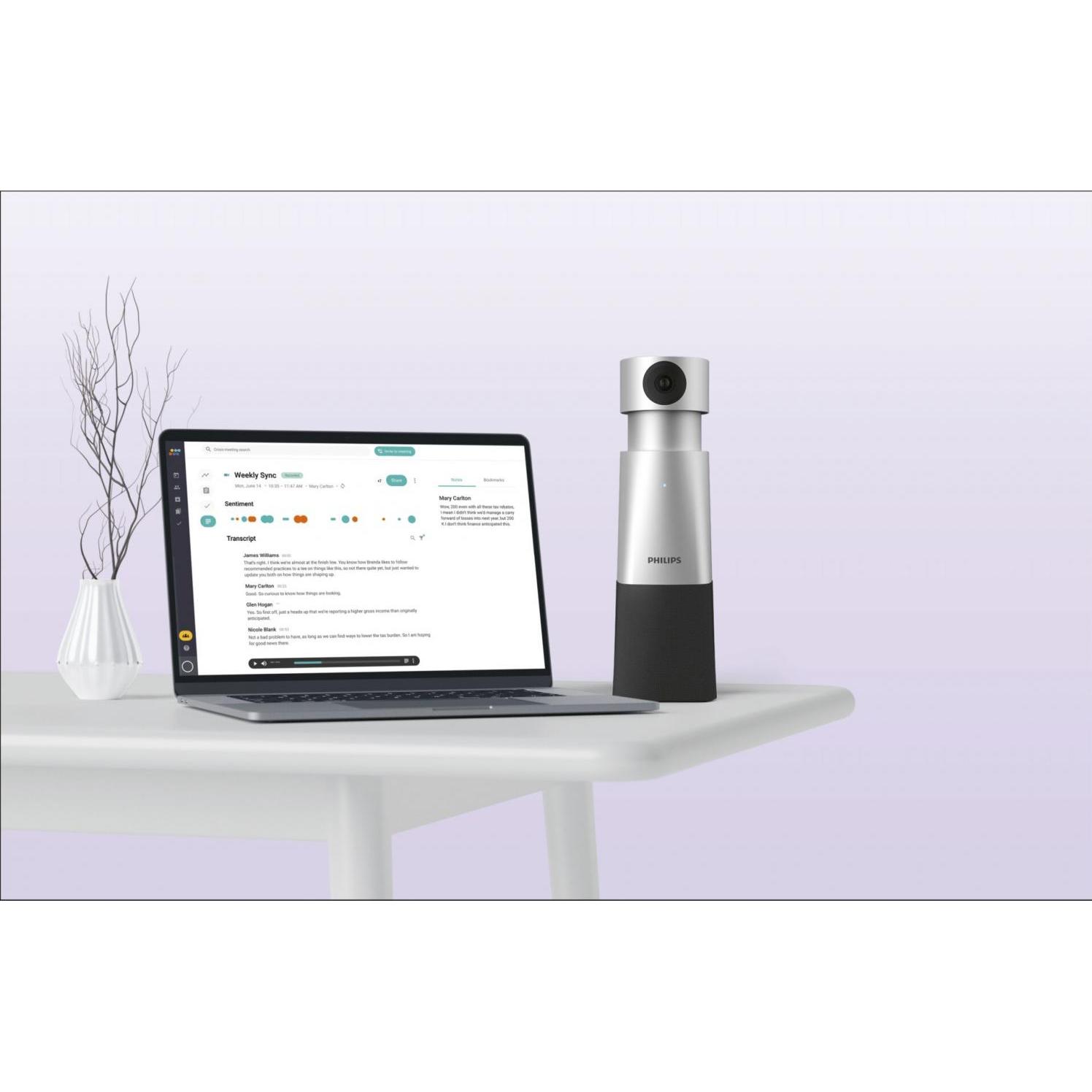 Philips Smart Meeting PSE0550, Konferenzgerät, Schwarz, Silber