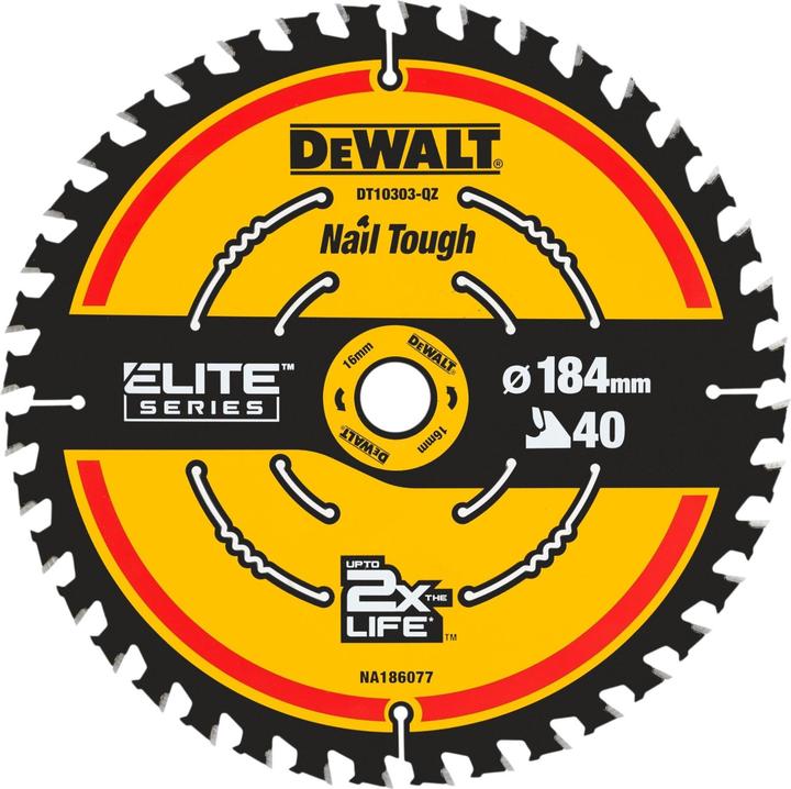 Produktbild DeWalt PIŁA TARCZOWA DO ZAGŁĘBIARKI 184mmx40zx16mm