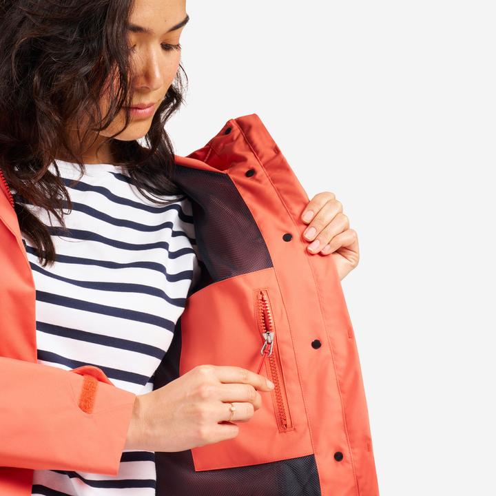 Produktbild Tribord Women’s long waterproof raincoat - Sailing 500 brick (3XL)