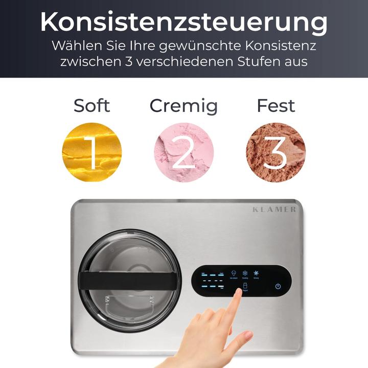 Actual product image KLAMER 2-in-1 Eismaschine & Joghurtbereiter