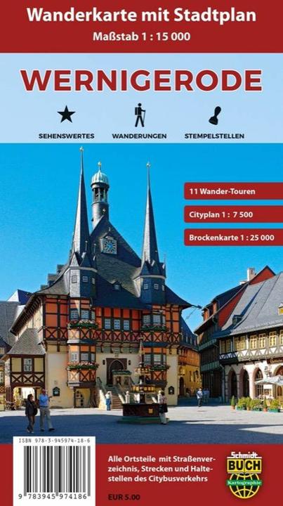 Actual product image Wernigerode, hiking map and city map