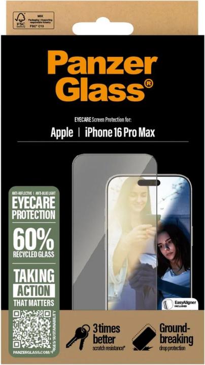 Produktbild PanzerGlass Eyecare Screen Protection (1 Stück, Apple iPhone 16 Pro Max)