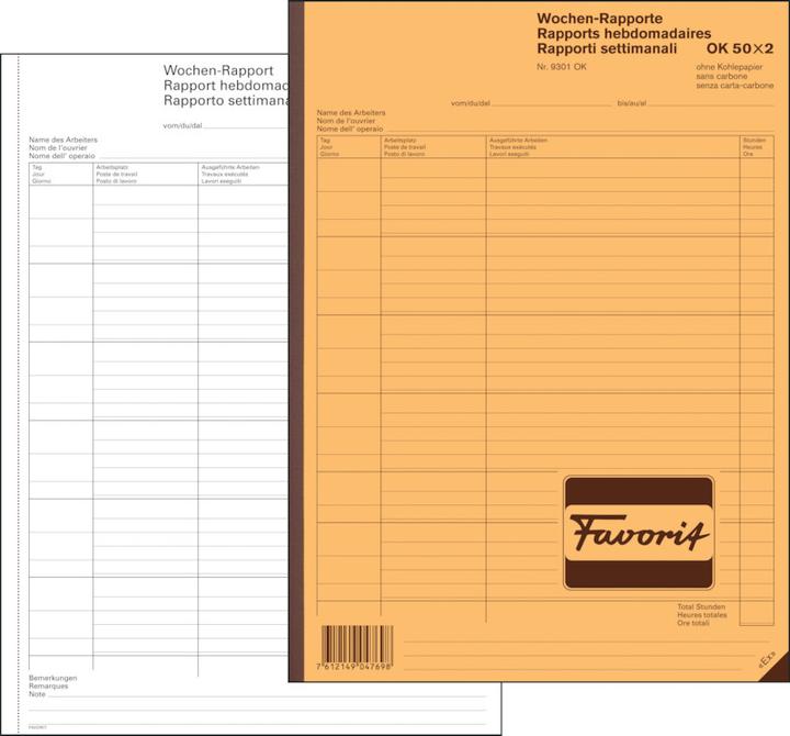 Produktbild Sigel Favorit Wochenrapport (50 x)