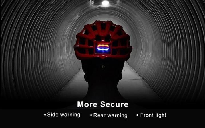 Actual product image Rockbros MTB bike helmet with light red 57-62cm (57 - 62 cm)