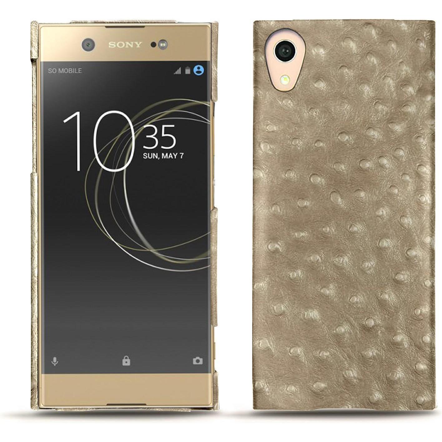 Noreve Lederschutzhülle (Sony Xperia XA1 Ultra), Smartphone Hülle, Beige