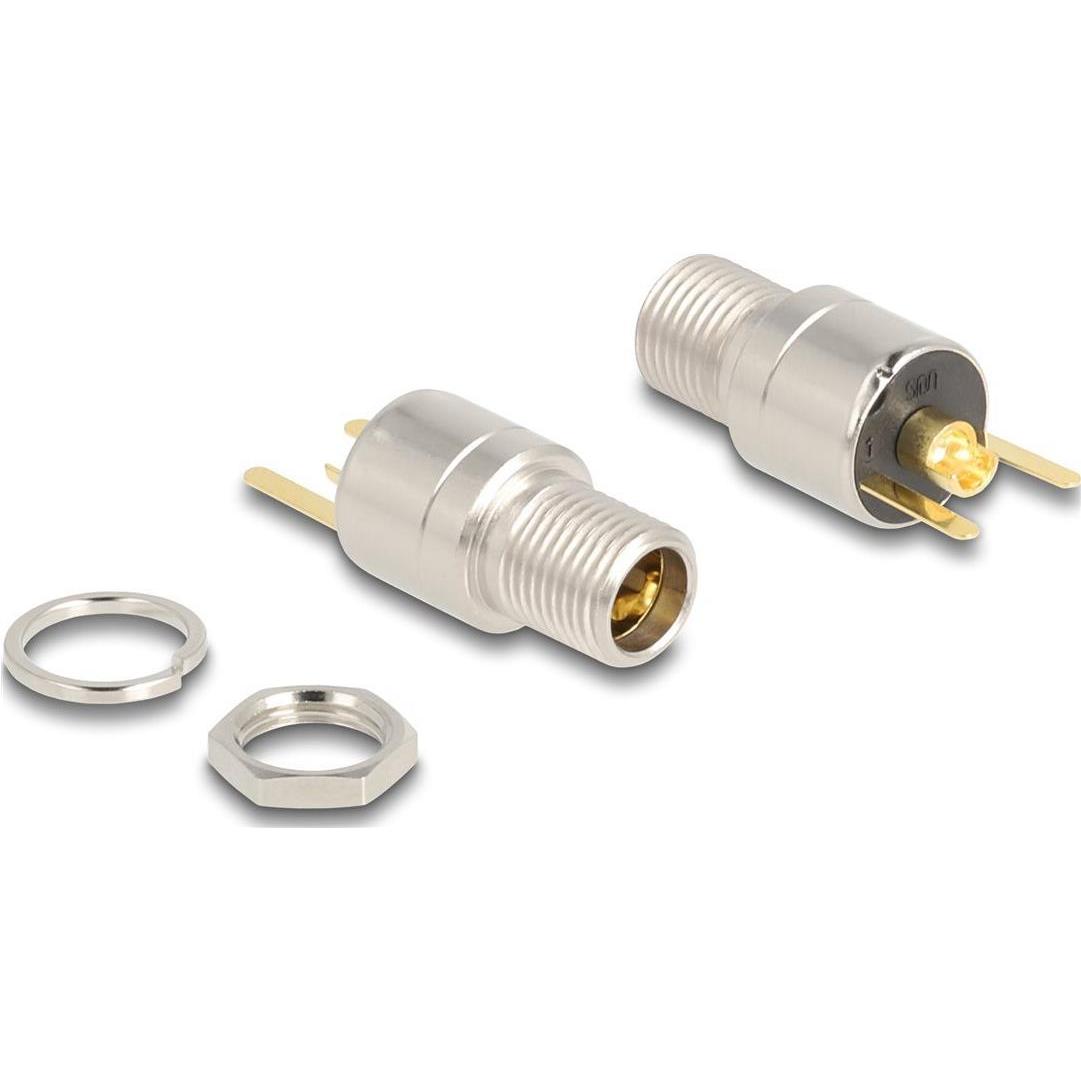 Delock Steckverbinder DC 5,5 x 2,5 mm Buchse zum Einbau Lötv, Elektronikkabel + Stecker, Silber
